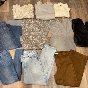 Stylish Clothing Bundle with Jeans and Sweaters